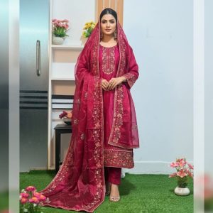 আনরেডি এম্বোডারি পার্টি ড্রেস:1653