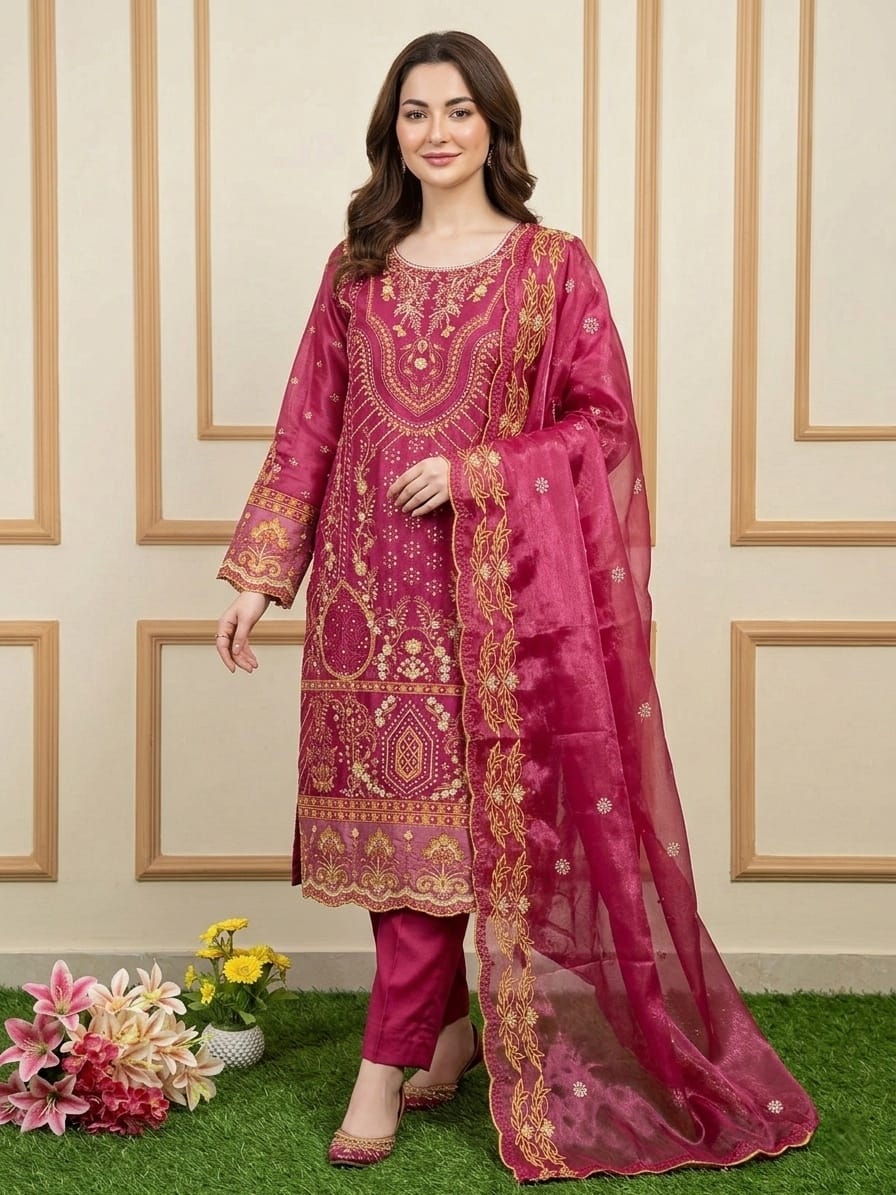 আনরেডি এম্বোডারি পার্টি ড্রেস:988