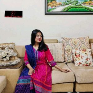 আনরেডি ভিআইপি ব্লক প্রিন্ট কামিজ:756