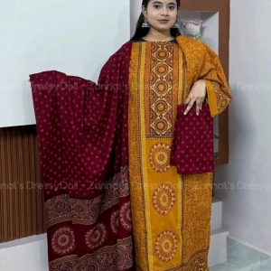 আনরেডি ভিআইপি ব্লক প্রিন্ট কামিজ:711