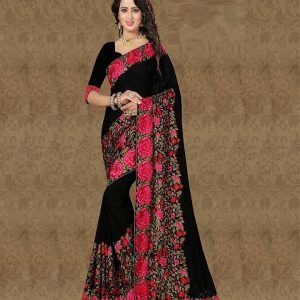 Premium Georgette Embroidery Work Saree:522