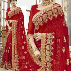 Premium Georgette Embroidery Work Saree:521