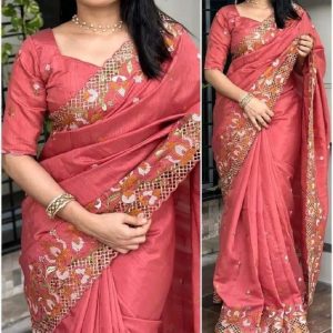 Premium Georgette Embroidery Work Saree:507