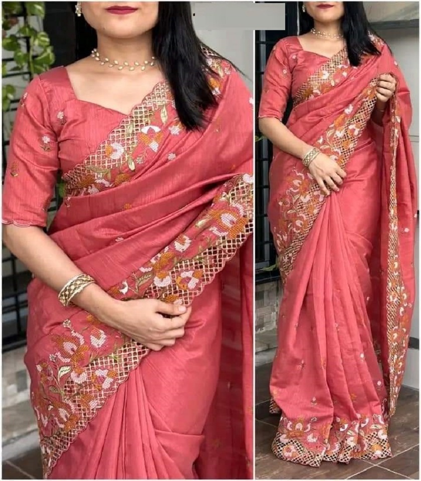 Premium Georgette Embroidery Work Saree:507