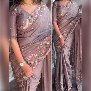 Premium Georgette Embroidery Work Saree:508