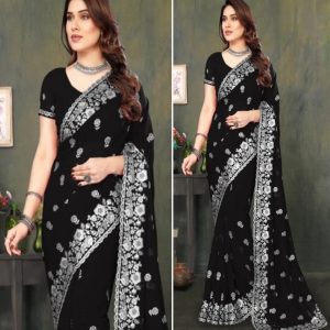 Premium Georgette Embroidery Work Saree:527
