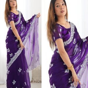 Premium Georgette Embroidery Work Saree:504