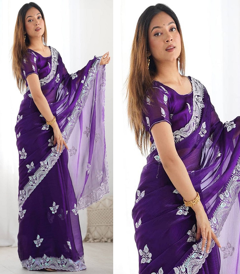Premium Georgette Embroidery Work Saree:504