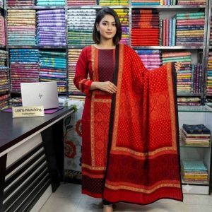 আনরেডি ভিআইপি ব্লক প্রিন্ট কামিজ:777