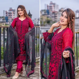 আনরেডি এম্বোডারি পার্টি ড্রেস:1618